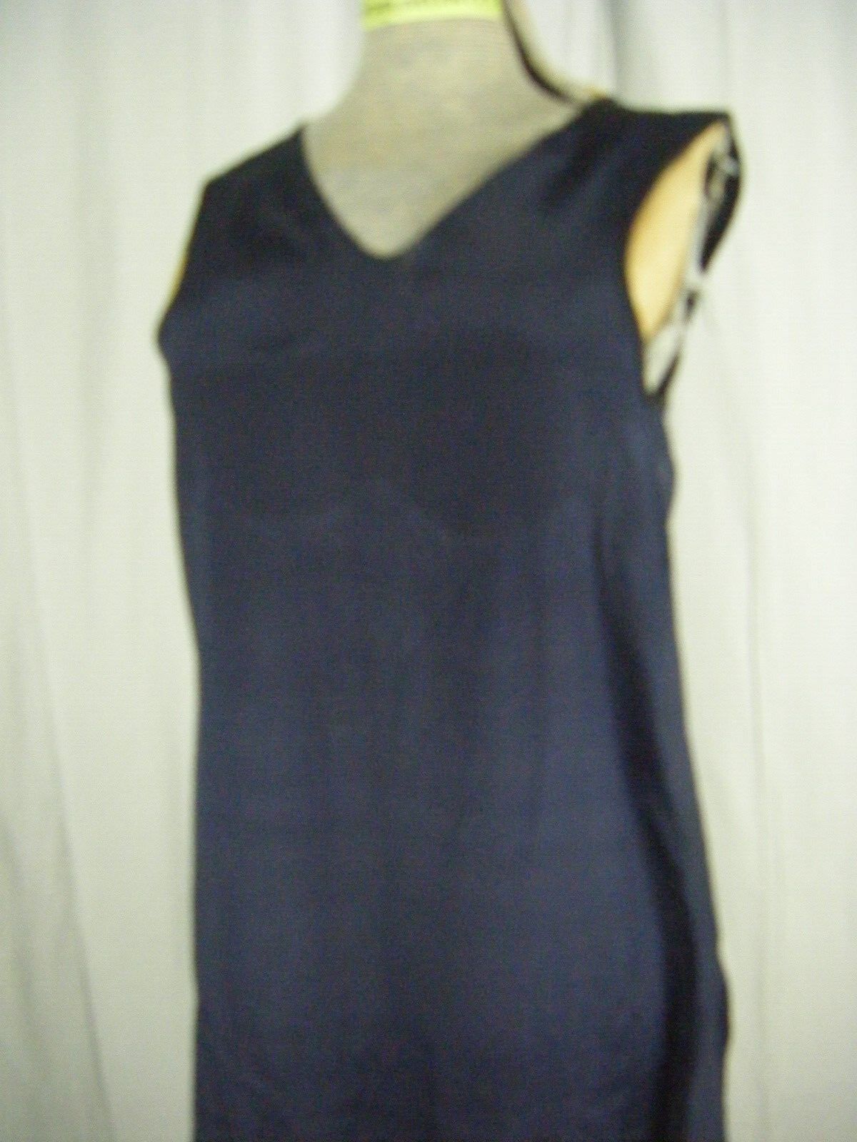 Antique 1927 Navy Blue Chiffon Silk Flapper Dress & note 3 pcs-Bust 38/2XS-XS