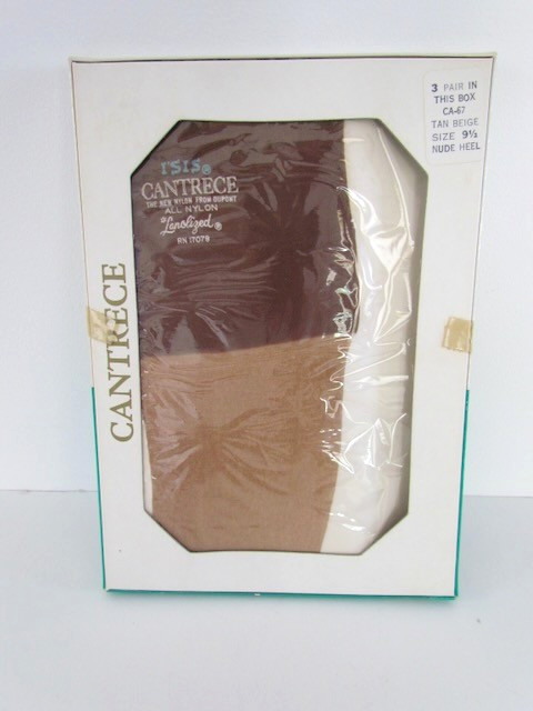 Three Pair Grants ISIS Cantrece Stockings 9.5 Seamless Tan Beige Famous 500 NOS