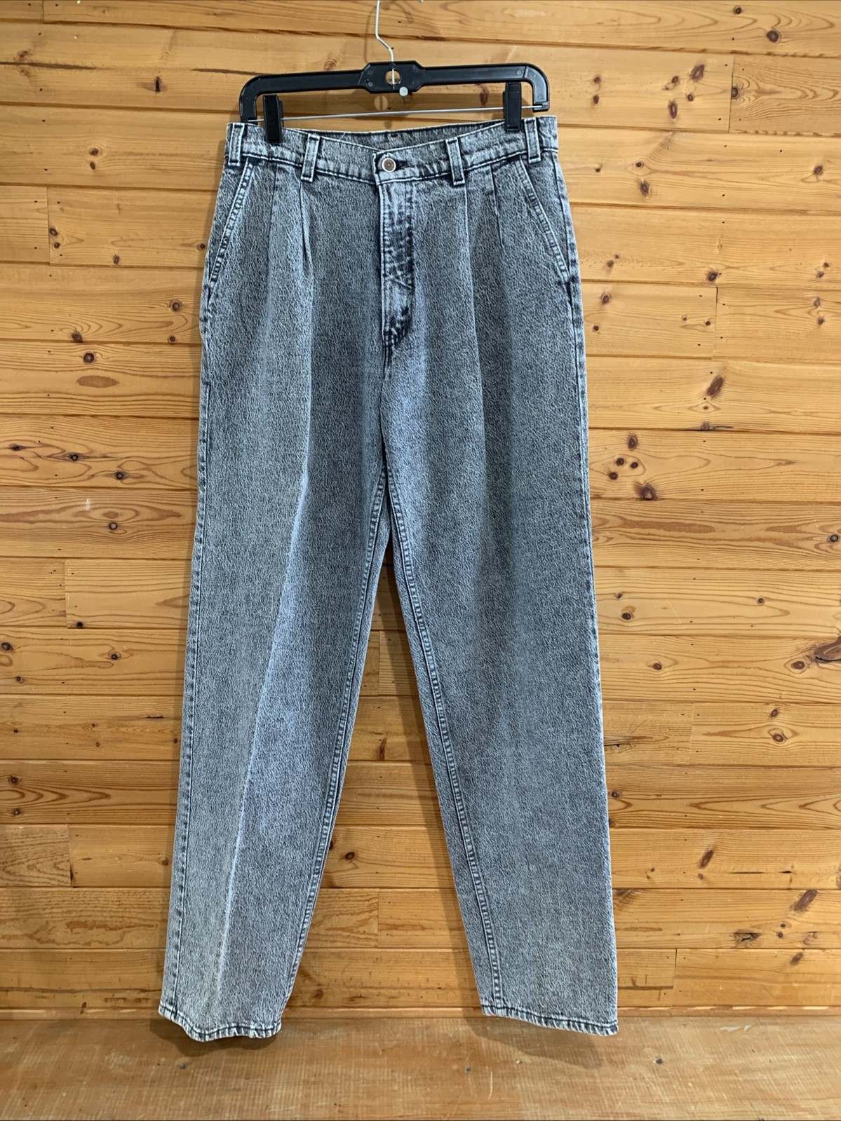 VTG Levis Silver Tab Black Acid Wash Pleated High Waist Jeans Size 30/34