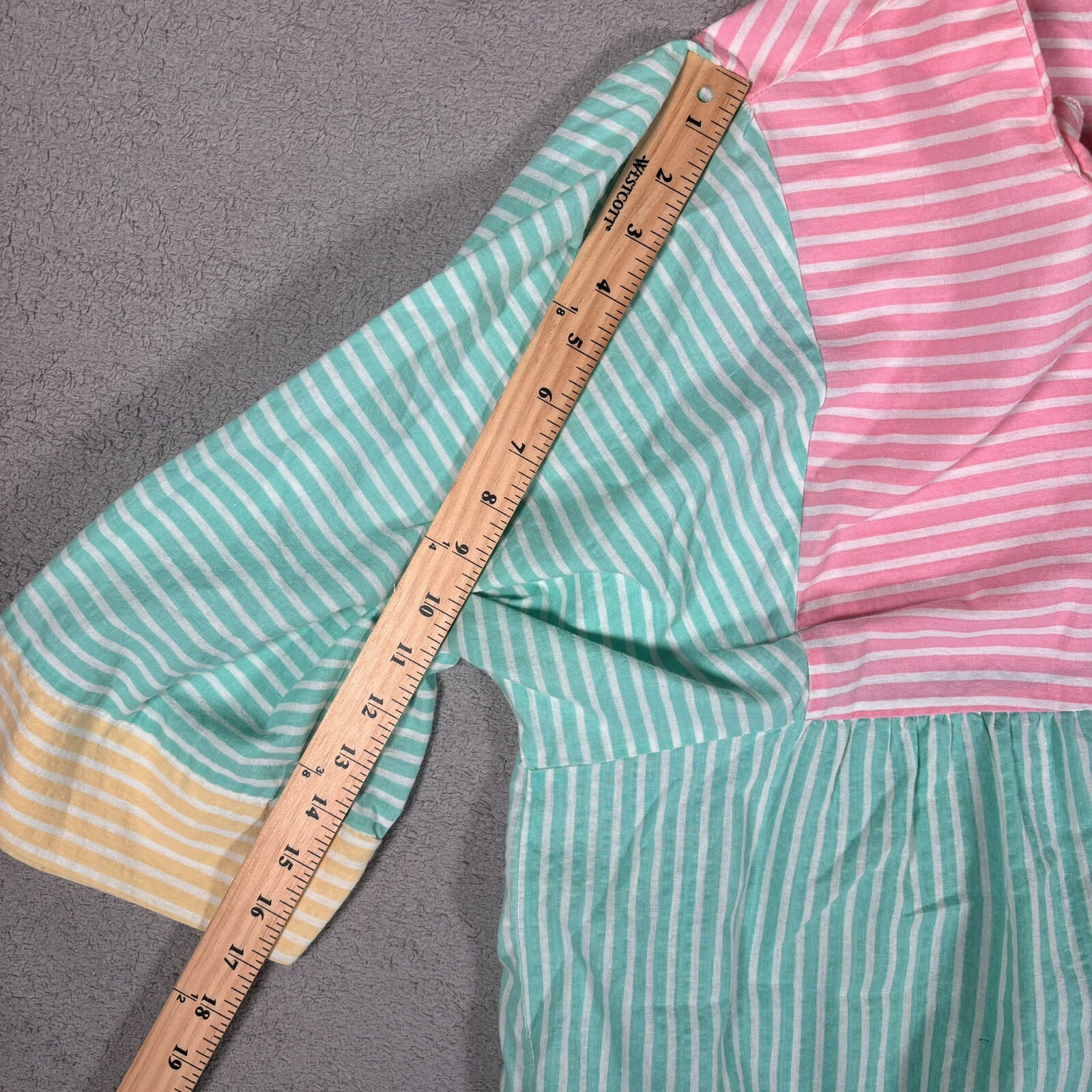 Vintage House Dress Pastel Color Block Bright Mumu M/L Relaxed Fit Knee Length