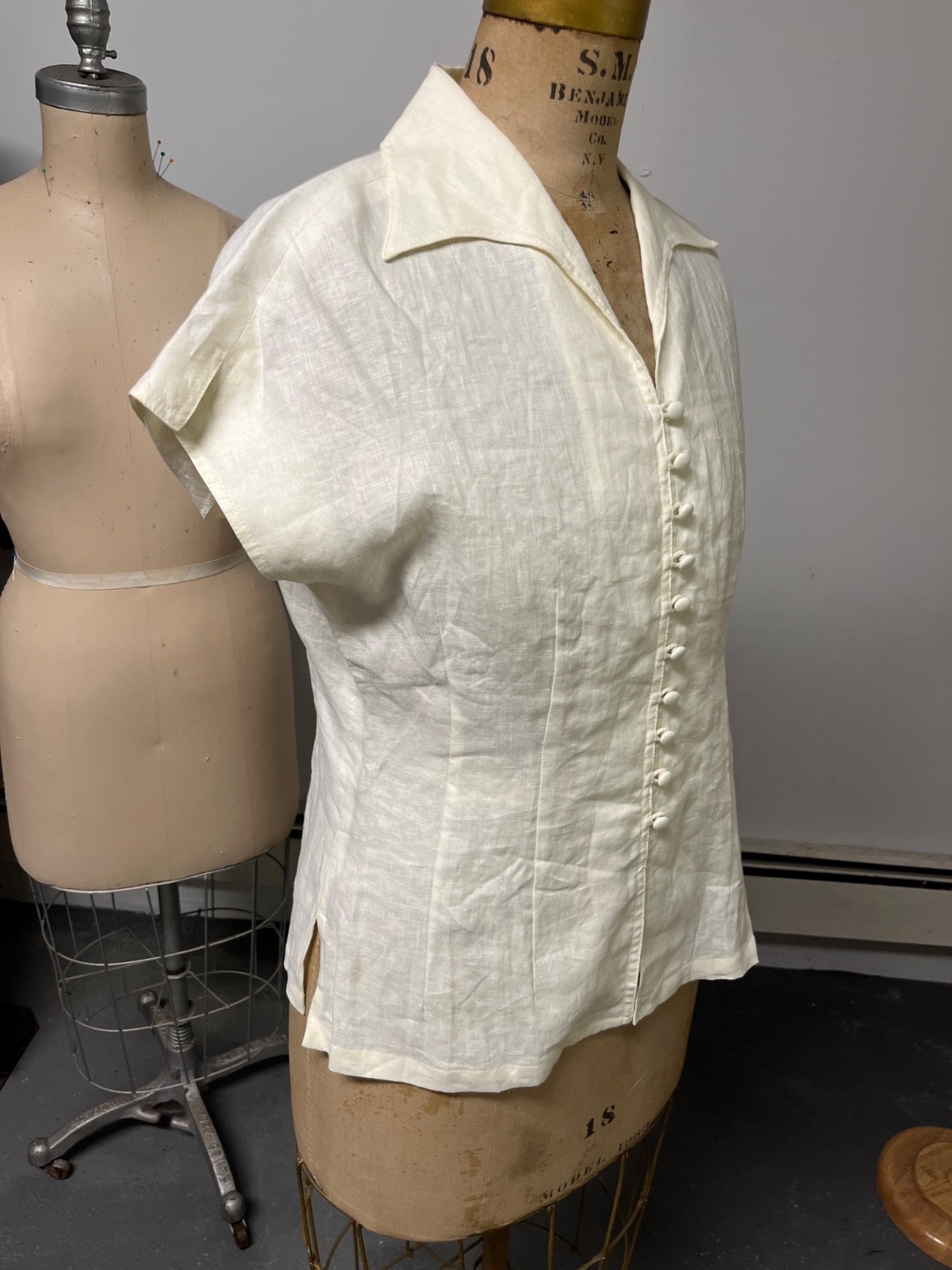 NWT OLD STOCK Vintage J Peterman Linen Blouse Size 10 Bust 36-37