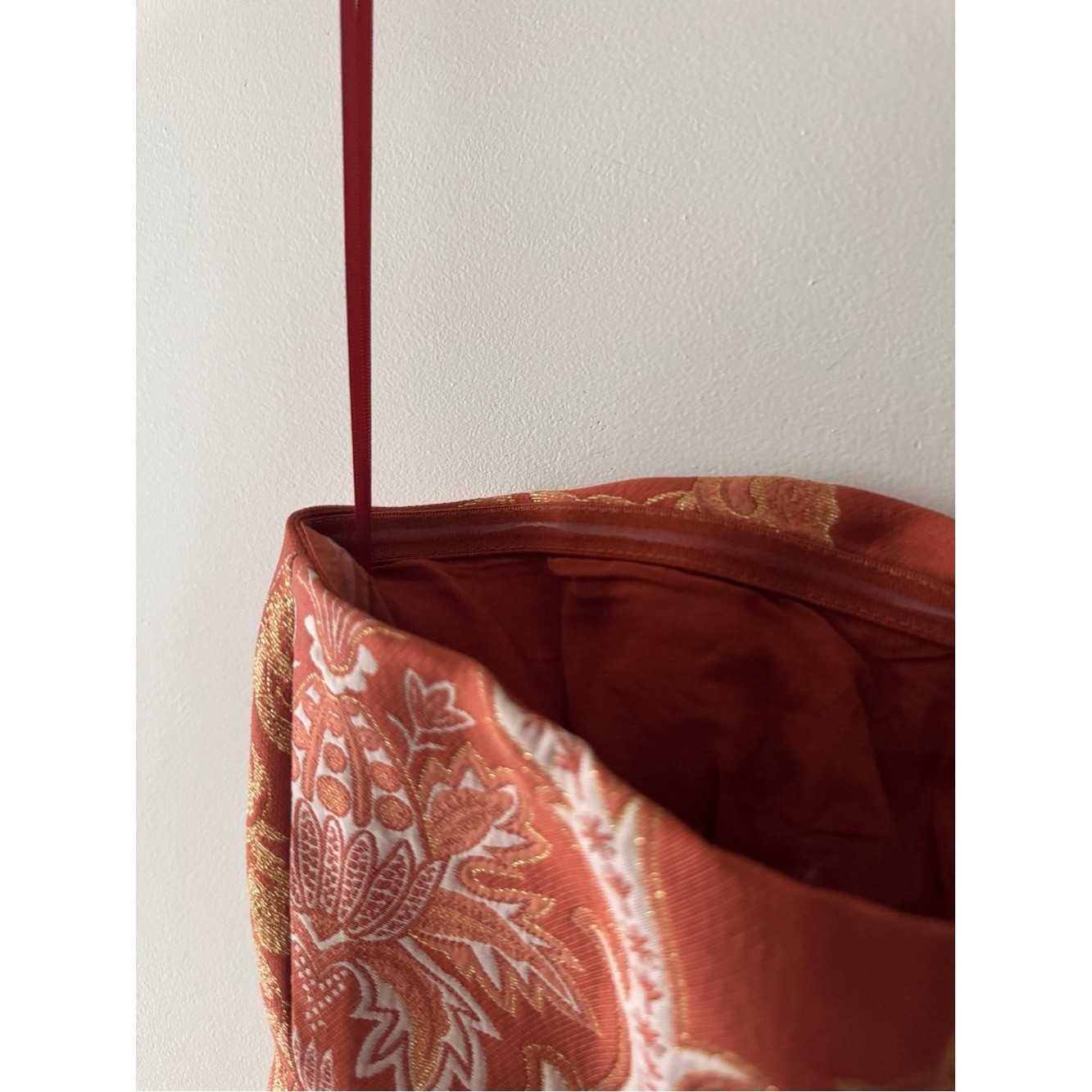 Free People Strapless Copper Metallic Burnt Orange Gold Vintage Details Dress