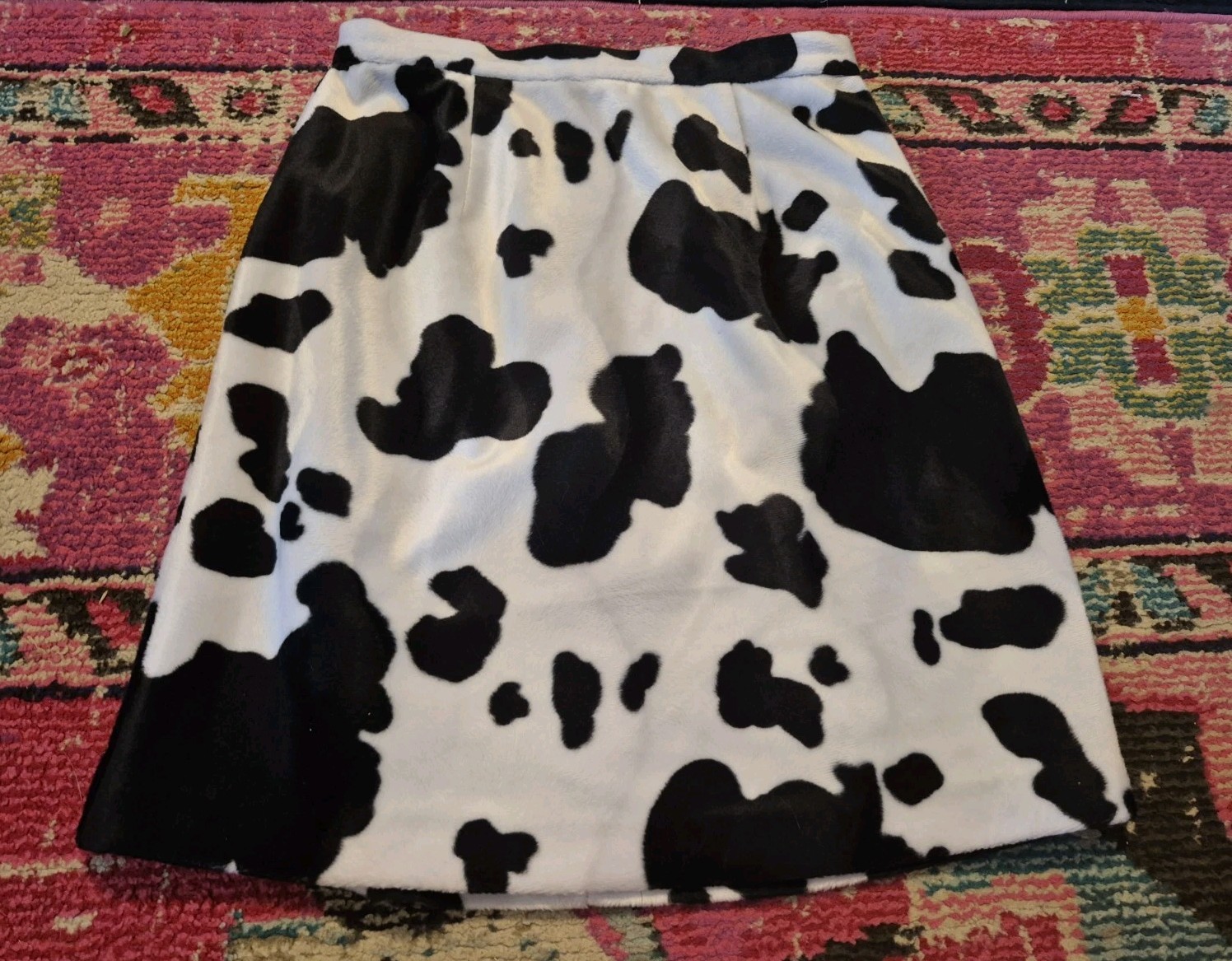 VTG Alba Moda Creation cow print womens short skirt cowgirl fashion size 8 10 12