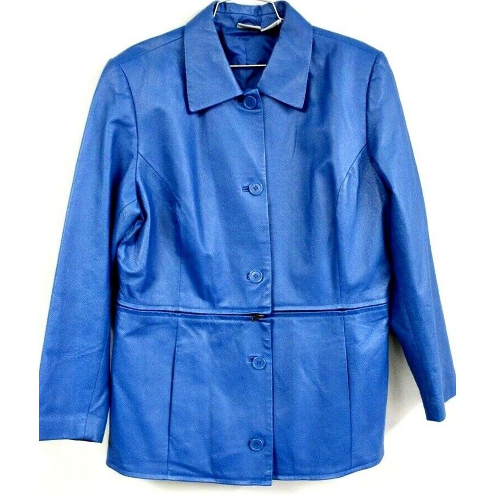 Newport News VTG 80s 90s Womens Convertible Leather Jacket 2-Way Midi/Crop L