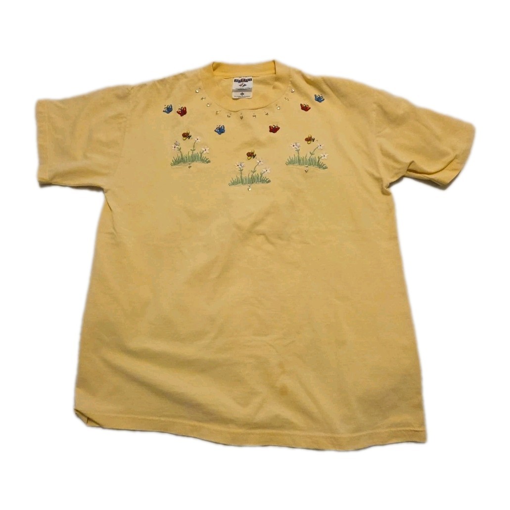 jerzees heavyweight blend Size Large Embroidered Bees, Butterflies And Flowers