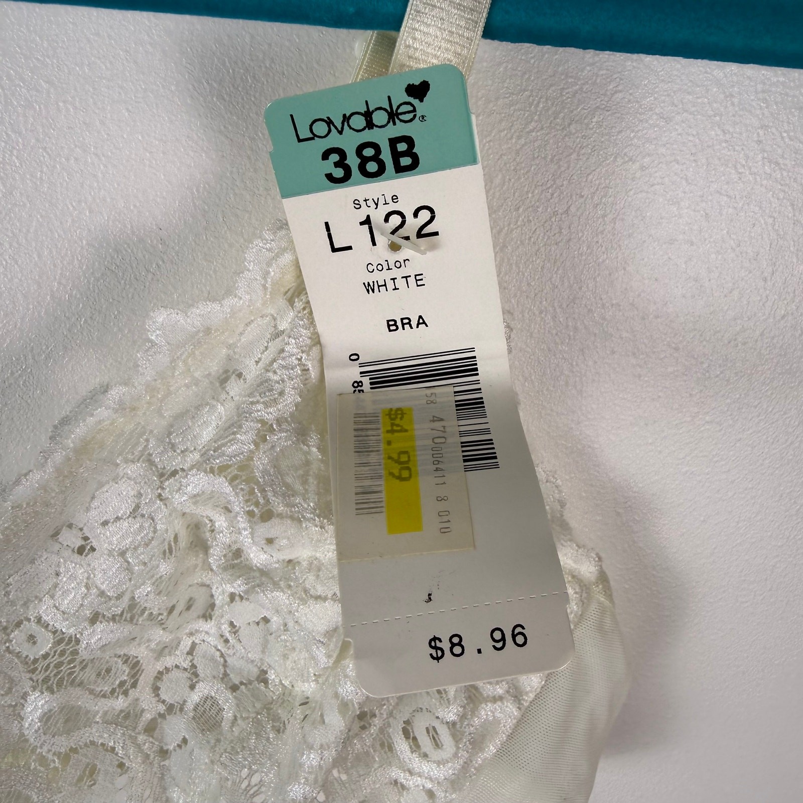 lovable white underwire bra size 38B