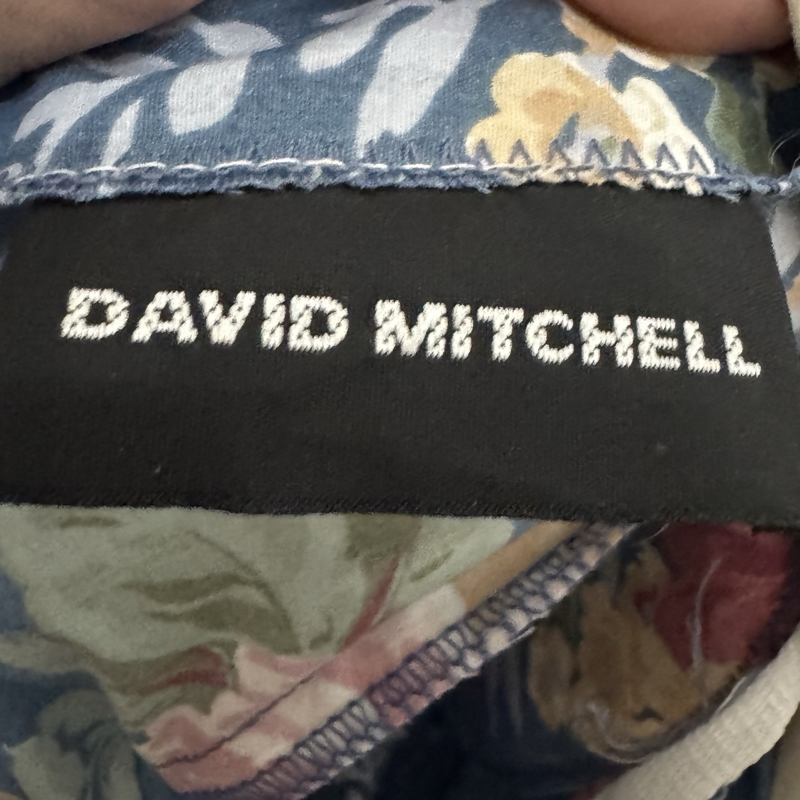 Vintage David Mitchell Floral Tea Dress Sailor Collar size Medium puff sleeve
