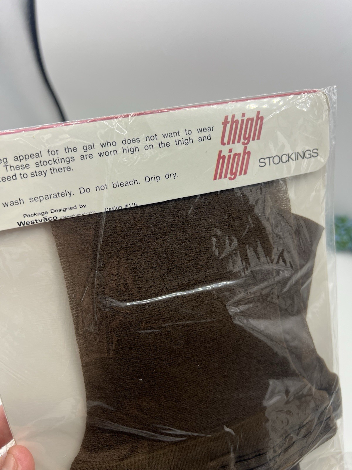 VTG Thigh High Stockings TH First Quality Coffee Medium Fits 9 1/2-10 100% Nylon