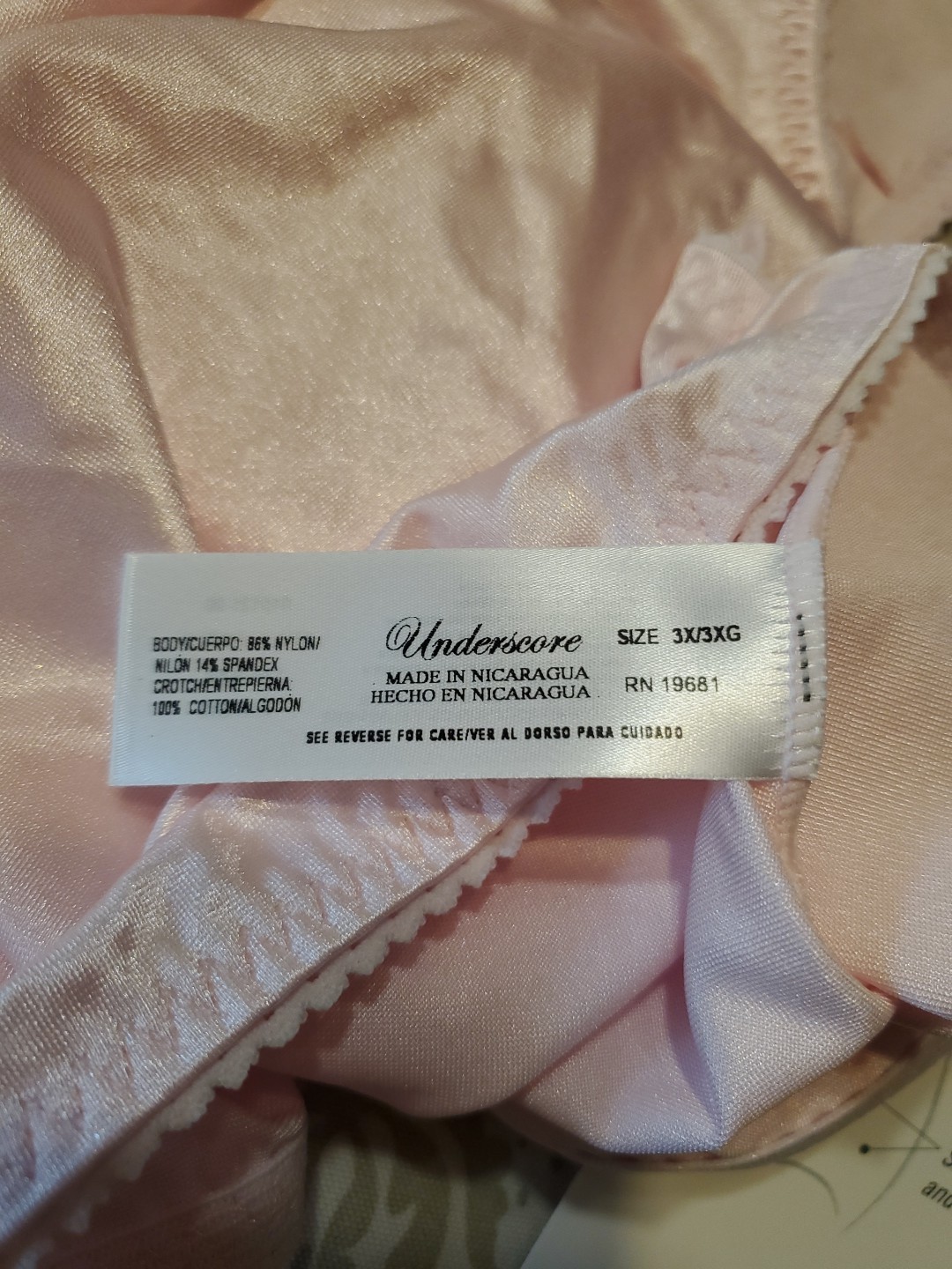 3) Vintage JCP UNDERSCORE Womens XXXL Pink Nylon Light Control Everyday Briefs