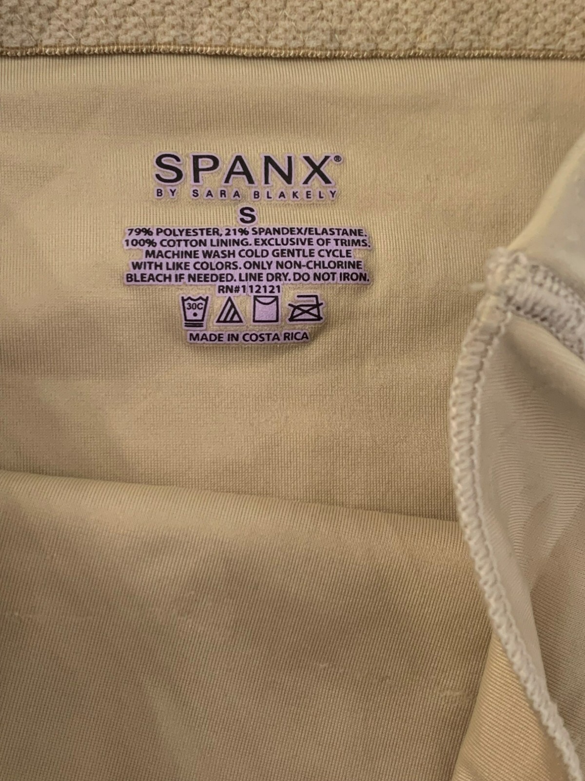 VTG Spanx By Sara Blakely High-Waisted Shapewear Small Beige Polyester Spandex