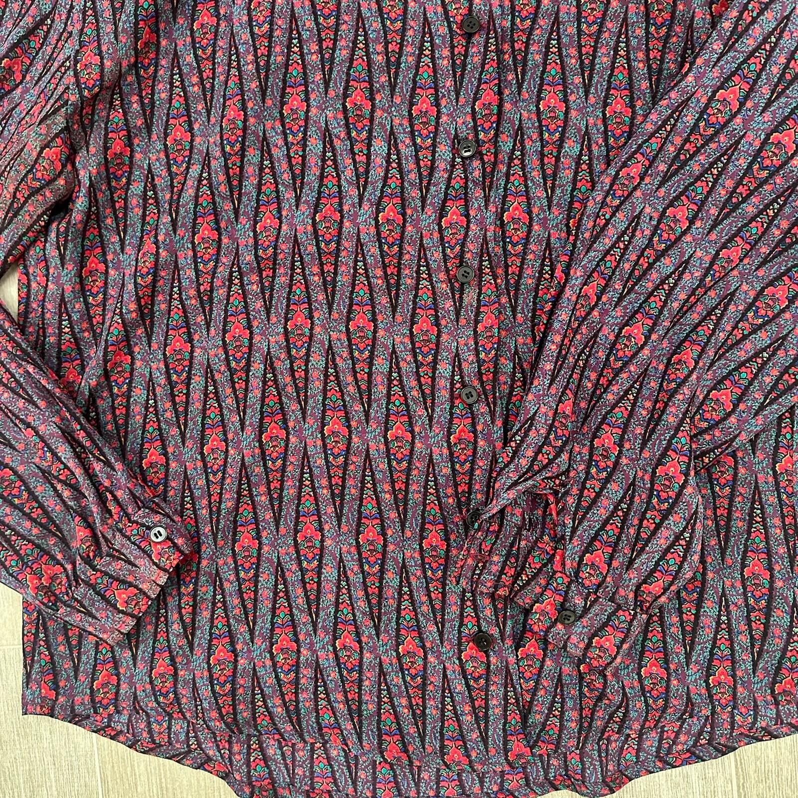Vintage Emanuel Ungaro Paris Blouse Size 8 Floral 100% Silk Neiman Marcus Exclus