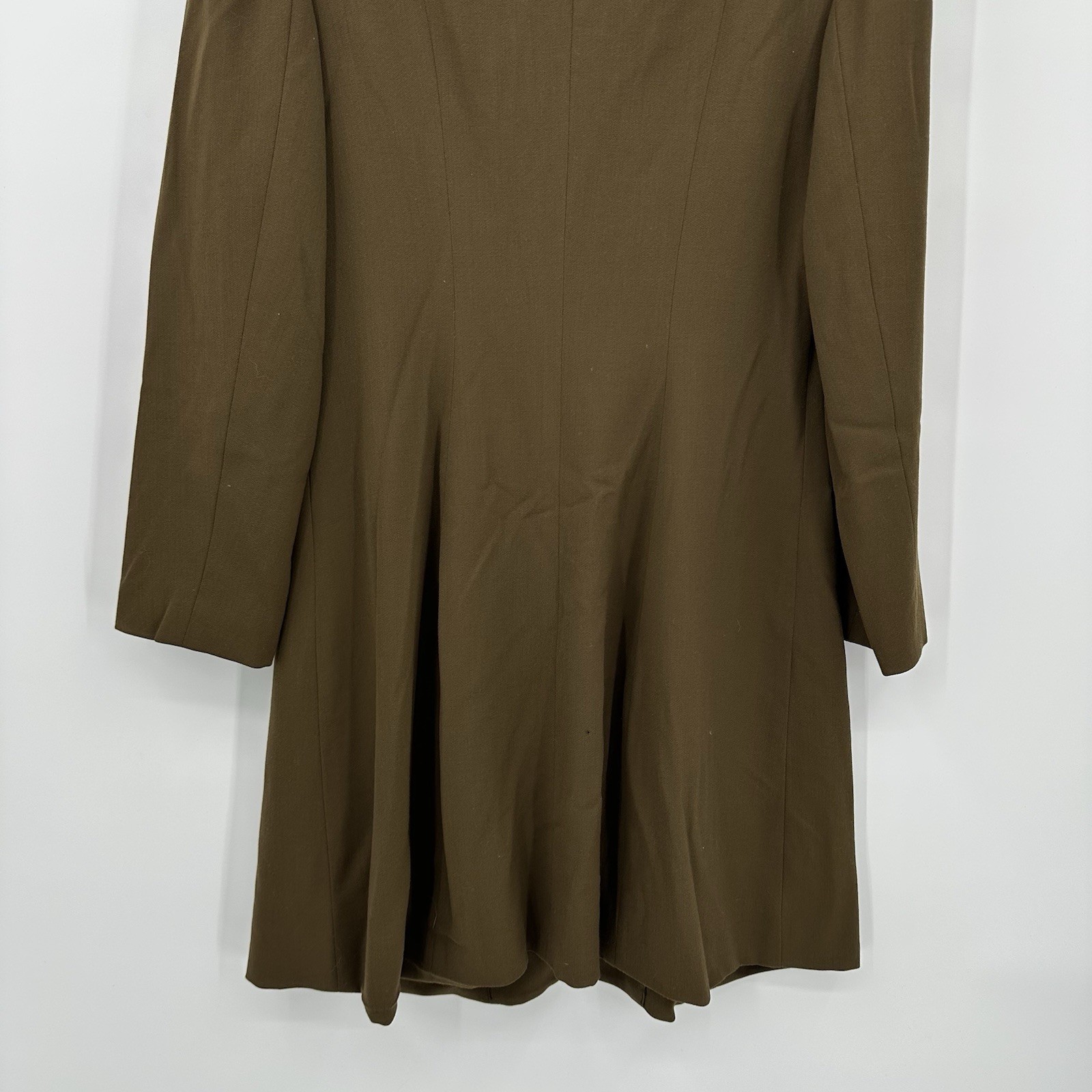 vintage 90s ALBERTO MAKALI blazer jacket dress olive green LARGE military luxe