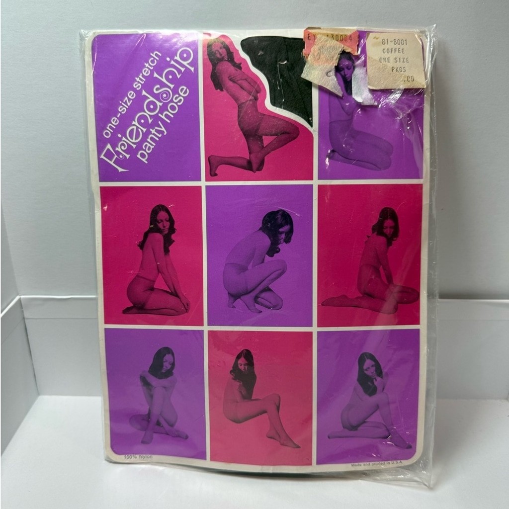 Vintage 1970s Friendship One Size Stretch Pantyhose – Coffee – NOS Sealed