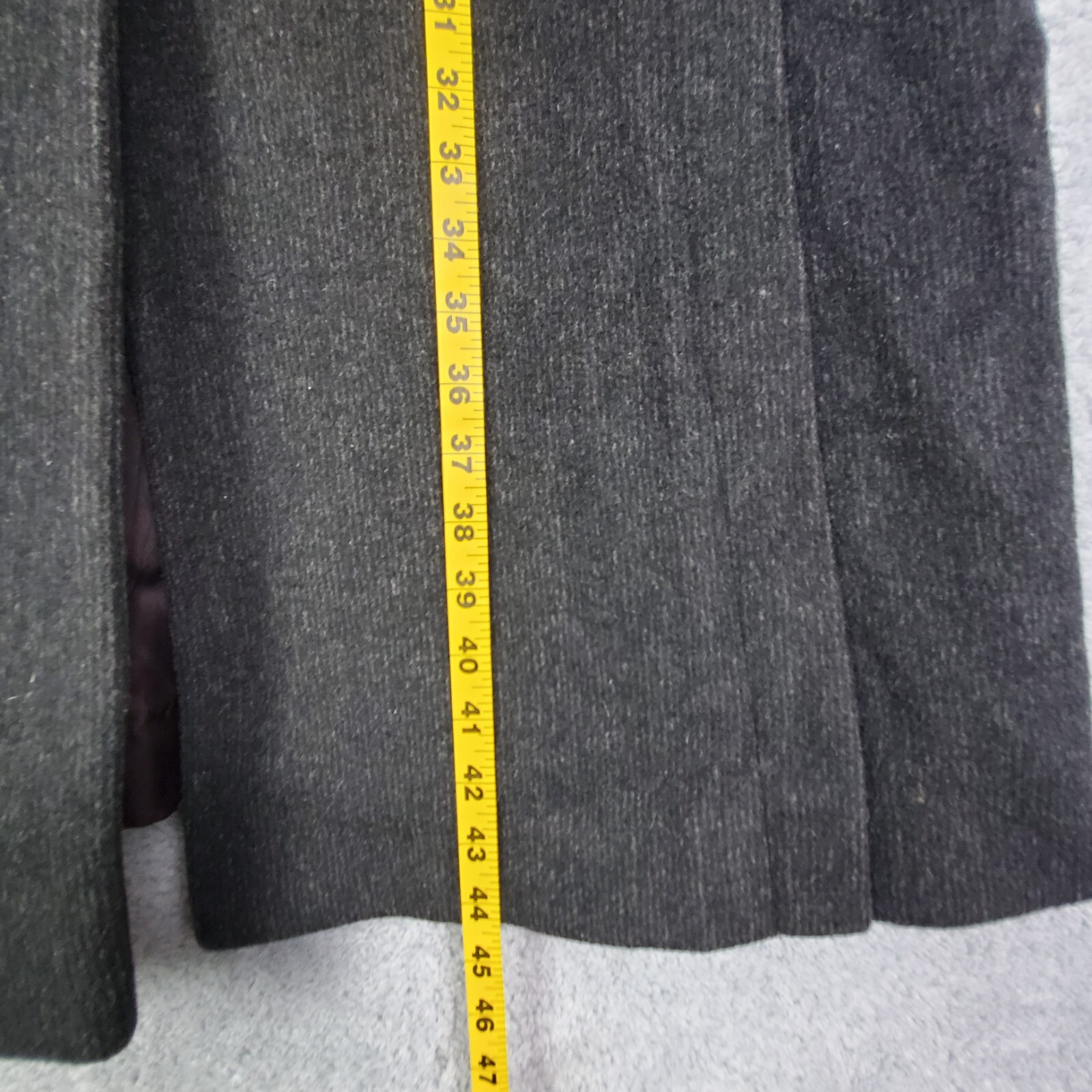 Vtg 70s Womens Jacket Size Medium Gray Wool Cashmere Blend Trench Coat ILGWU