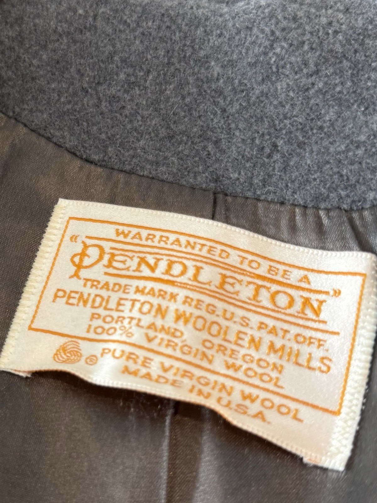 Pendleton 80’s VTG Pure Virgin Wool Women’s Long Gray Coat Made In USA Size12