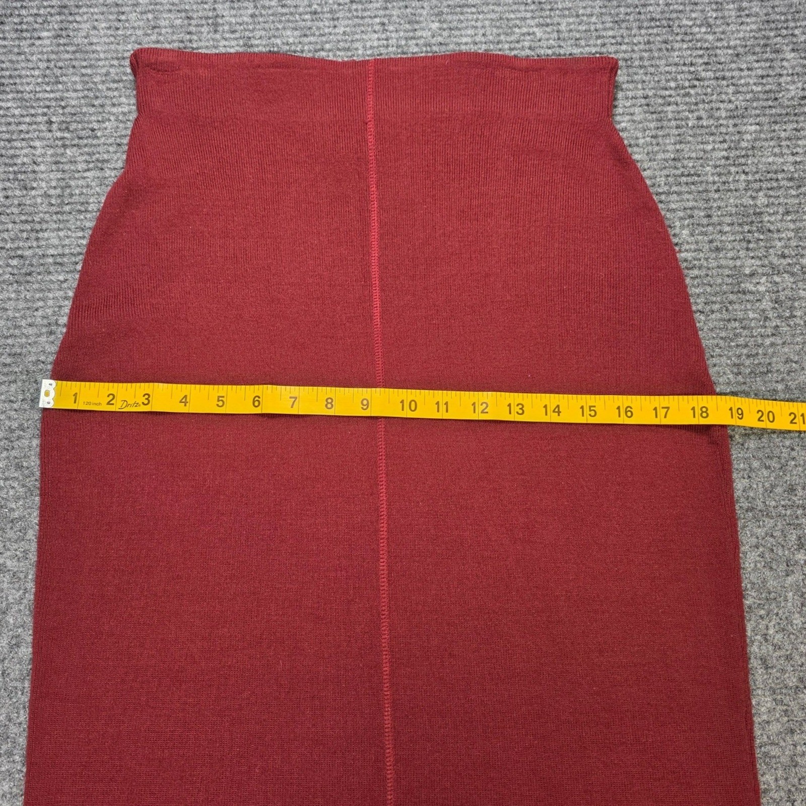 Vintage Nipon Studio Knit Column Midi Skirt Women&rsquo;s Size M Burgundy Wool Blend