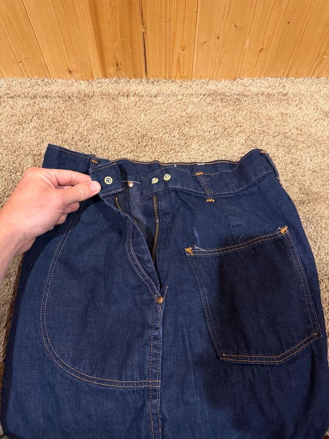 Vintage 1950s Kitty Carson High-Waisted Side-Zip Denim Ranch Jeans