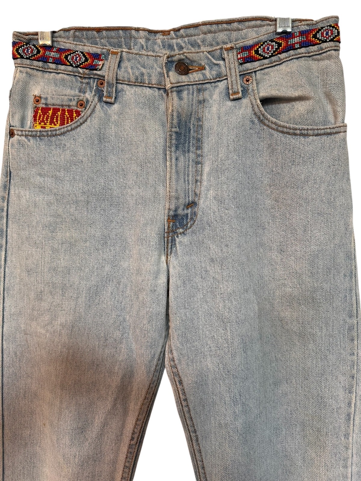 Vintage 1990’s Buzz 18 Beaded Levi’s 505 Jeans Women’s Embellished Upcycled 6 S