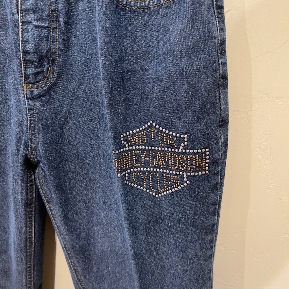 Harley-Davidson Size 8 Rhinestone Jeans Moto Bikercore Biker Babe Straight Leg