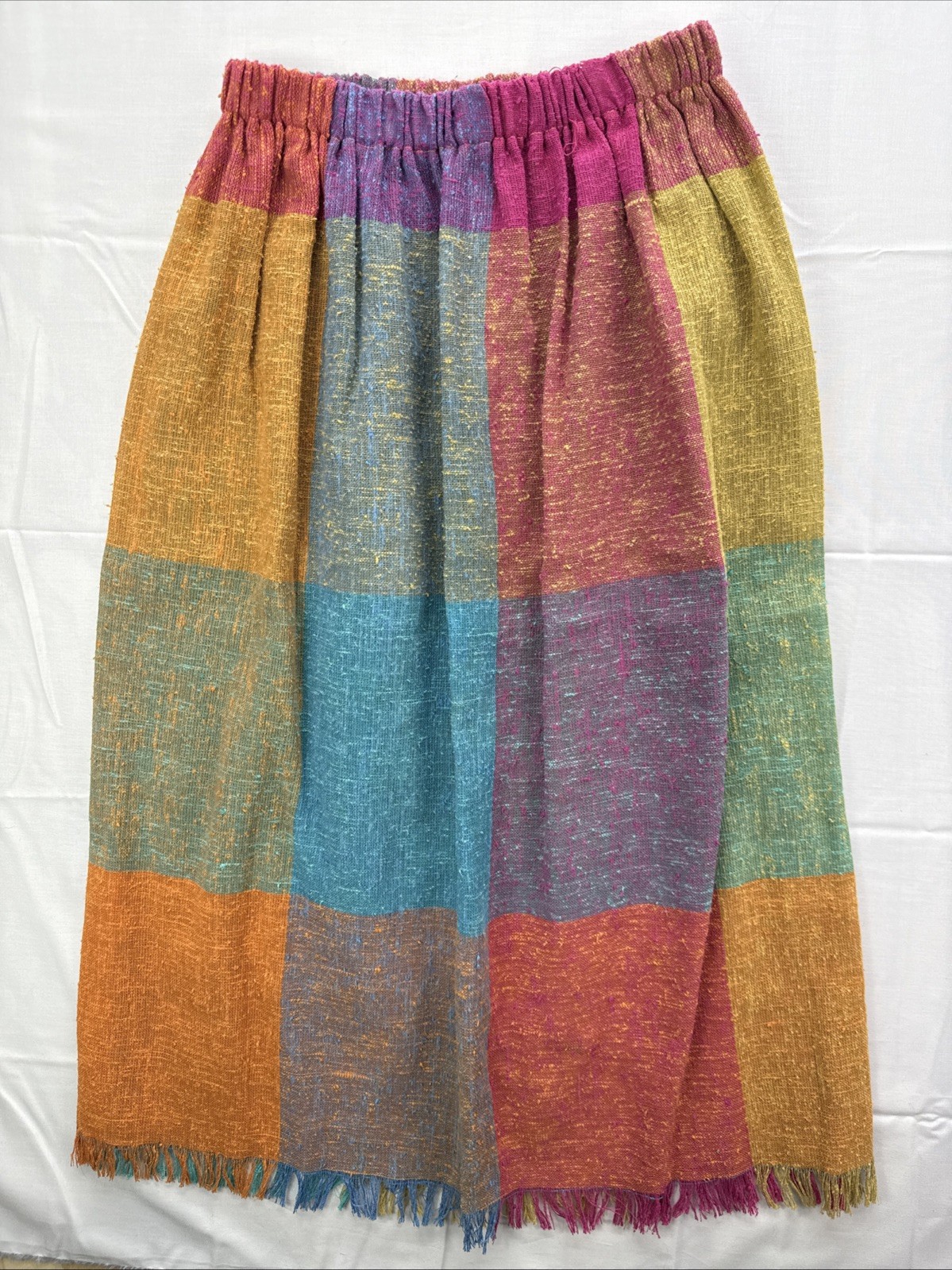 Vtg AC Sport 3 Pc Patchwork Skirt and Jacket Blazer Belt Suit Multi Color Boho S