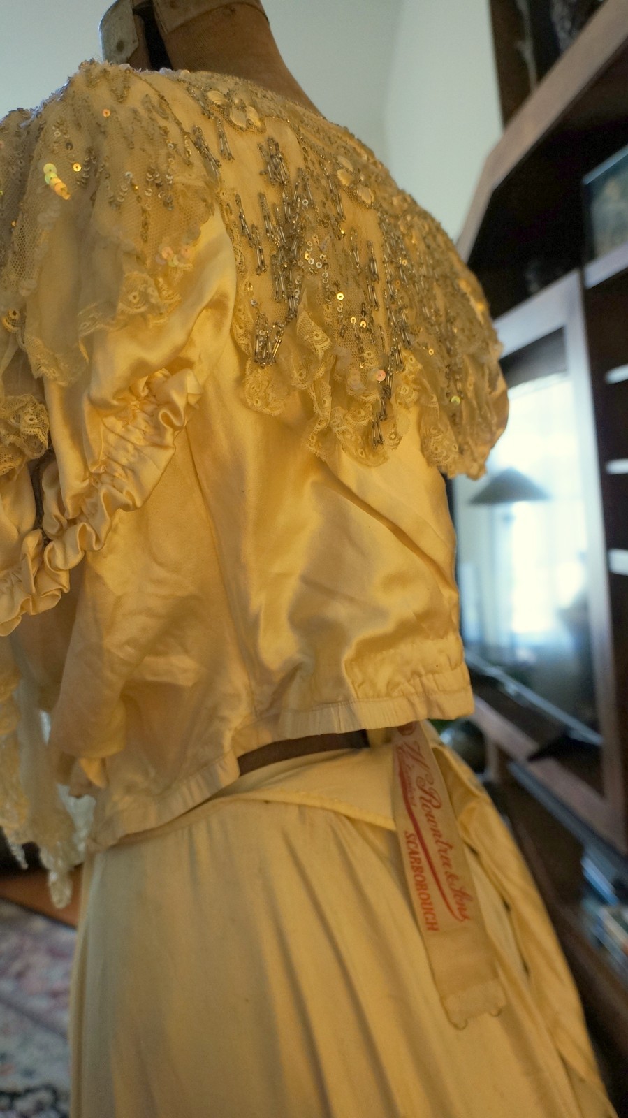 Rare early 1900&rsquo;s Rowntree &Sons Scarborough, Eng Wedding Dress/ Art Nouveau