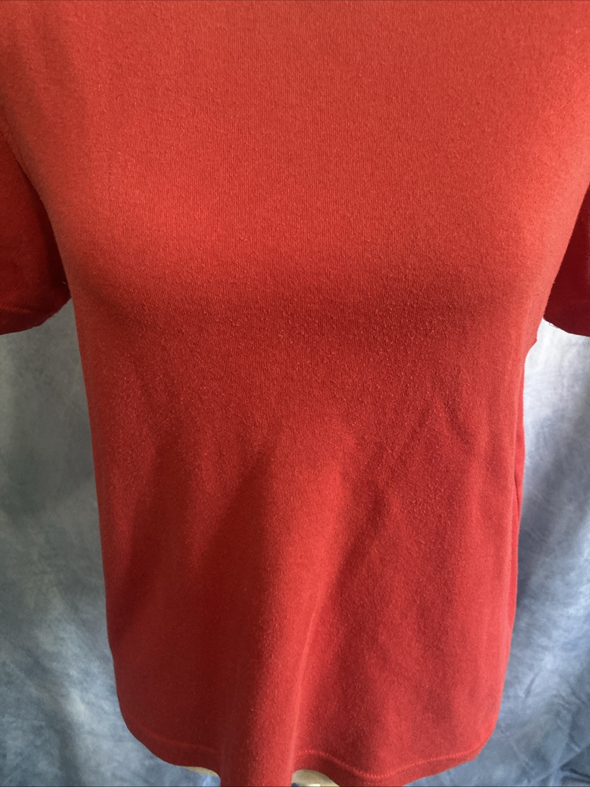 Vtg 90s Y2K Basic Editions Red Blank T Shirt Small Cotton Blend Plain Tee GUC