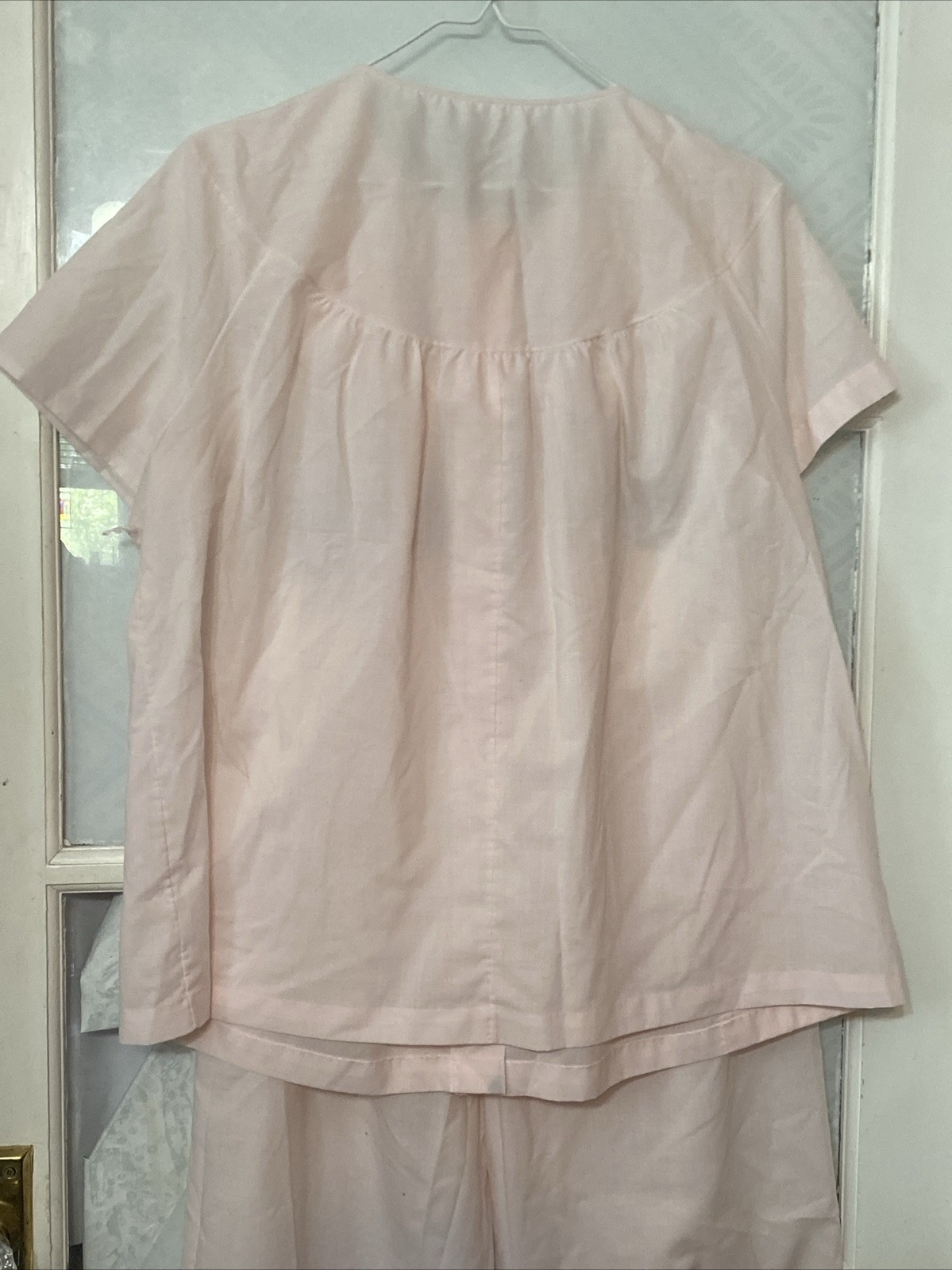 Vintage Sears 2pc Pajama Set Pink Embroidered 38 M/L