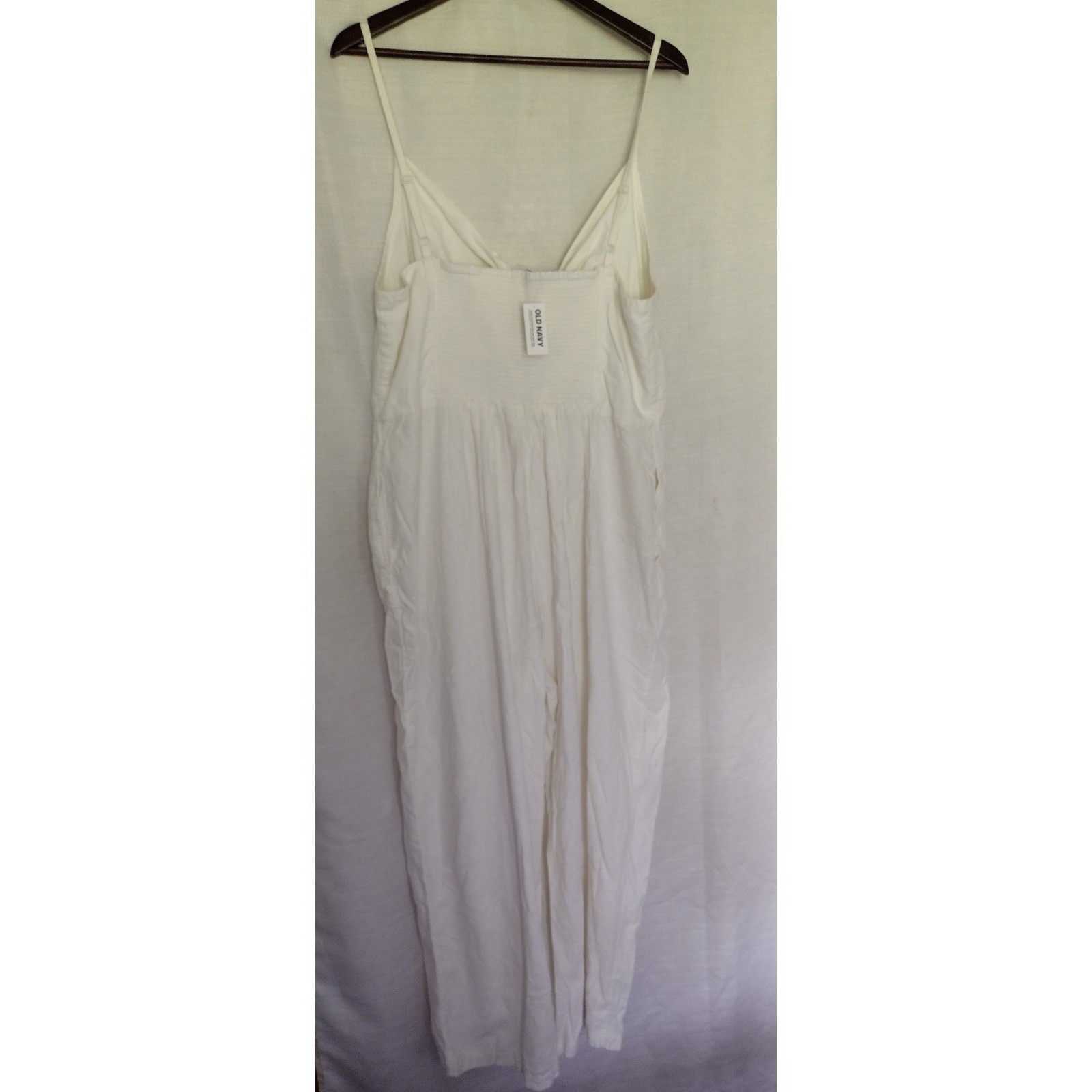 Old Navy Knotted Cami Cropped Jumpsuit–Women XXL-White Linen Blend-Beachy Style