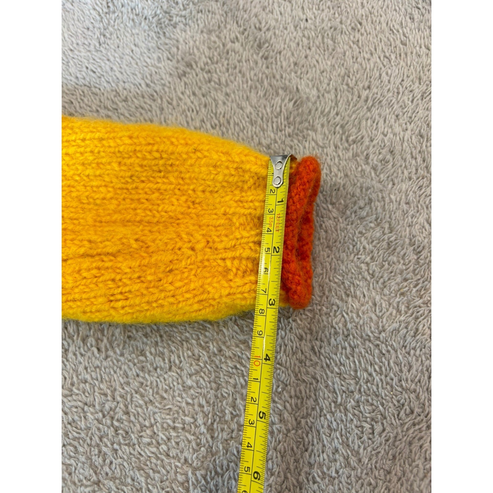 Express Tricot Vintage Snowflake Colorblock Pullover S Orange Yellow Hong Kong