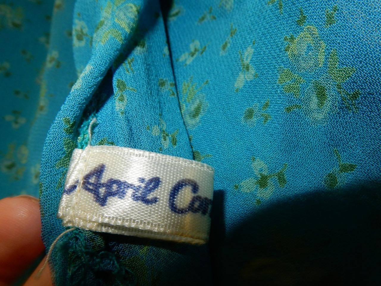 APRIL CORNELL FOR CORNELL TRADING BLUE FLORAL PRINT DRESS & SHIRT JACKET 32&Prime; W
