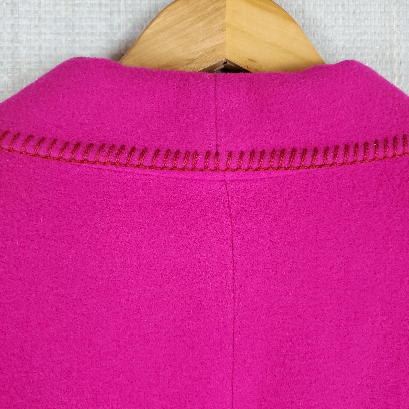VTG EDDIE BAUER USA Size Large 100% Wool Womens Pink Shawl Barn Chore Coat