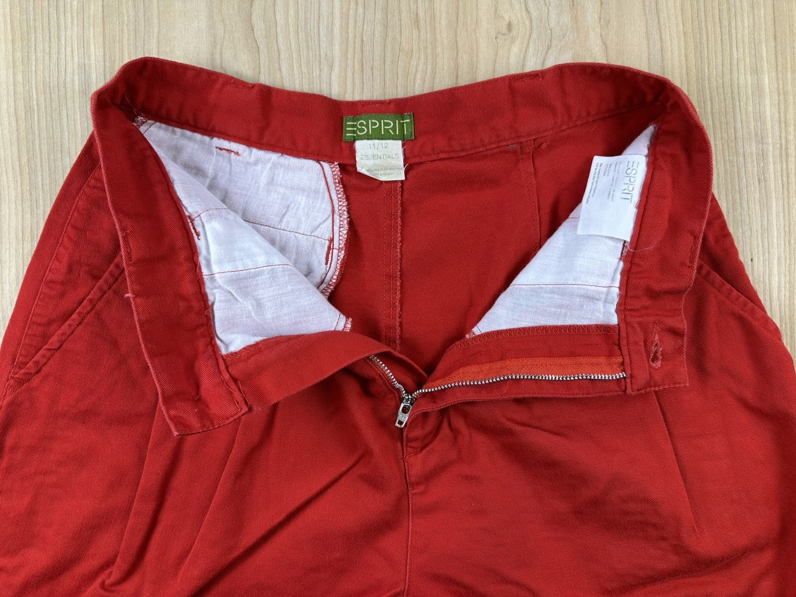 vintage 80&rsquo;s ESPRIT red pleated SHORTS all COTTON size 11/12 preppy NEW WAVE