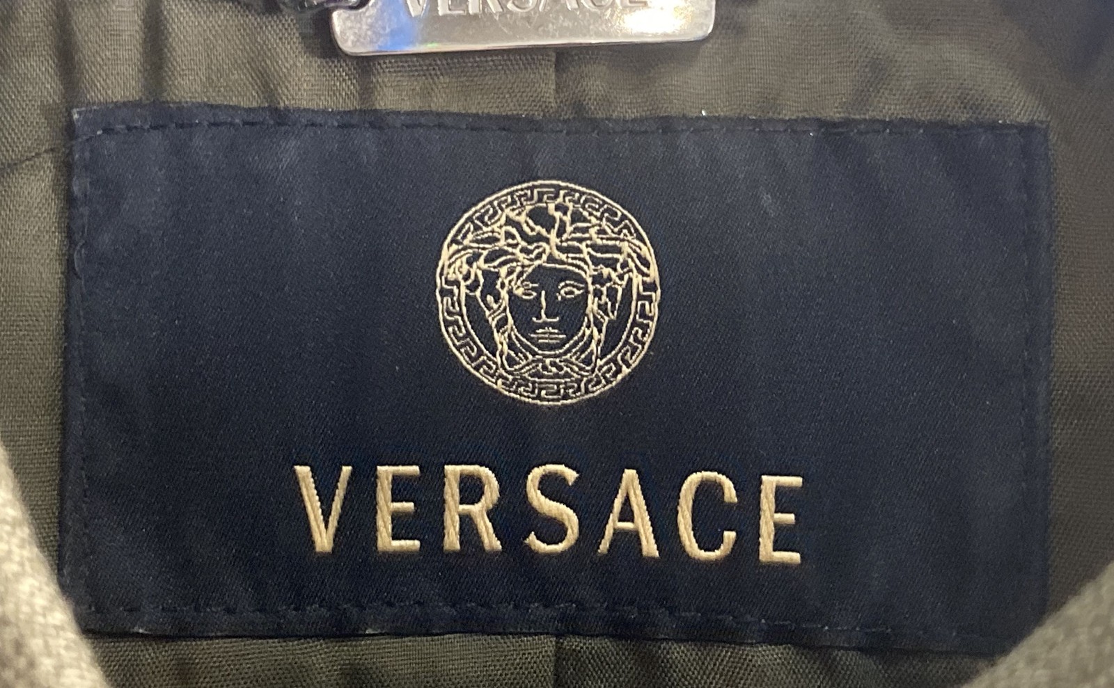 Vintage Versace Women&rsquo;s Olive Green Linen Silk Safari Utility Jacket Dress Sz 38