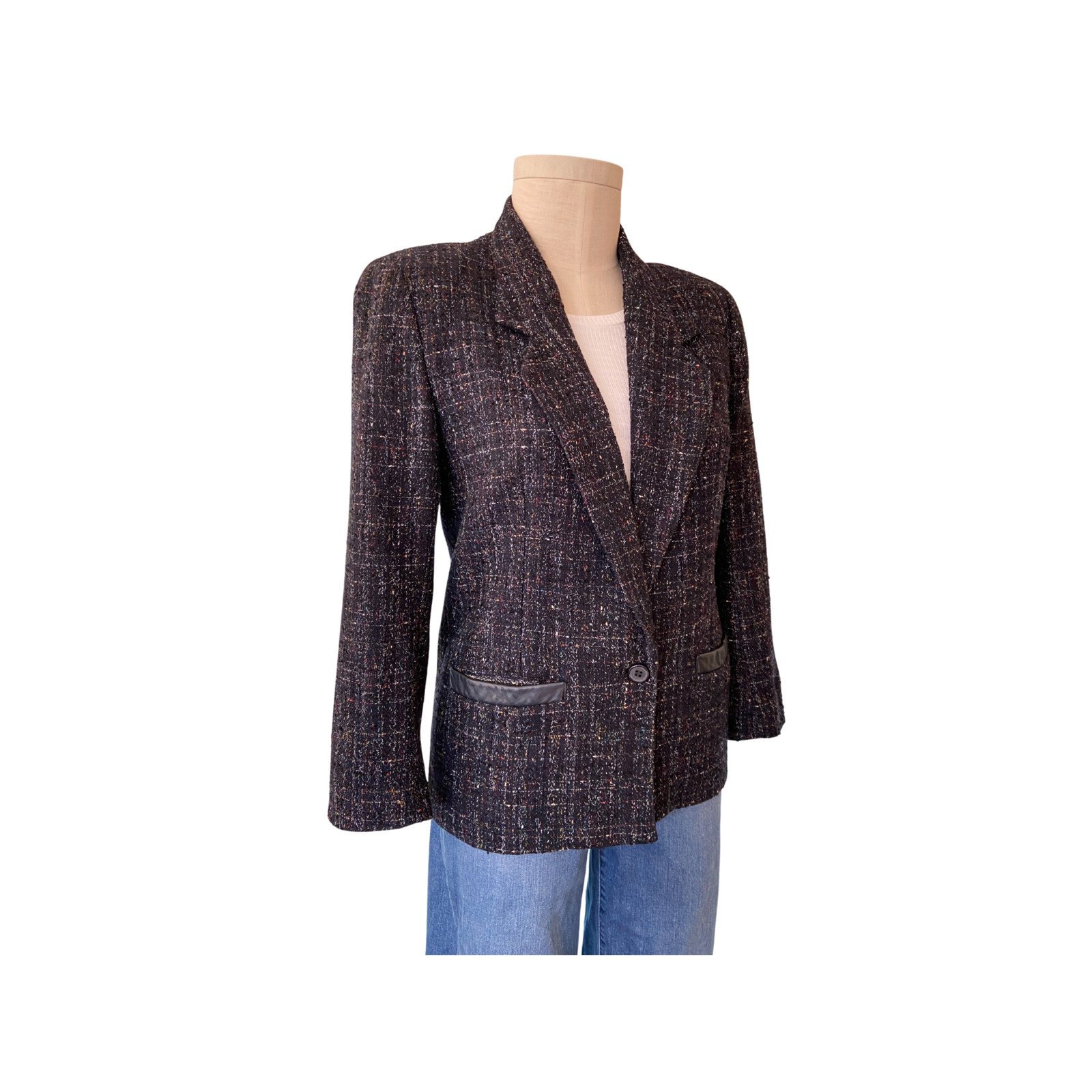 Vintage 1980s Margaret Godfrey Bagatelle Black wool Blazer Bust 38 inches