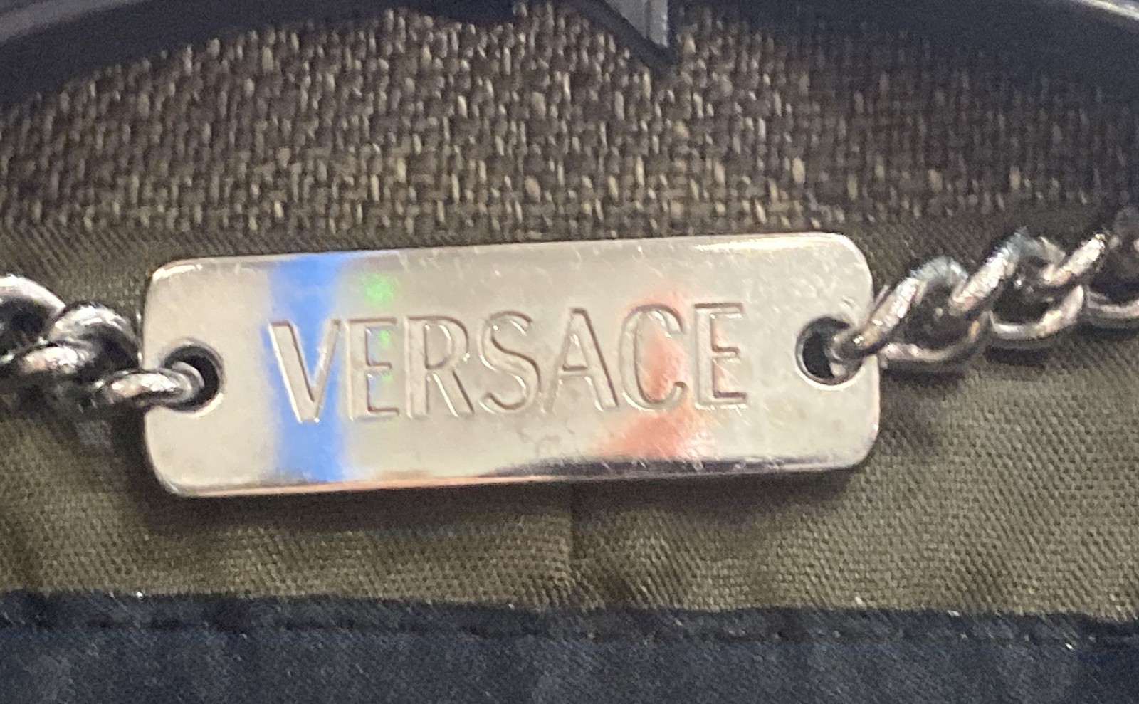 Vintage Versace Women&rsquo;s Olive Green Linen Silk Safari Utility Jacket Dress Sz 38