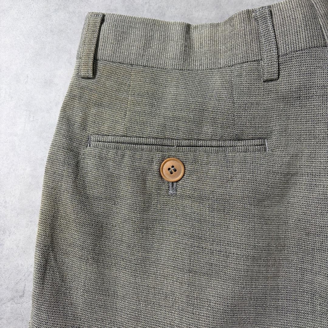 Kenzo Vintage 80s Wool Slack Pants W26 Made in Japan Green