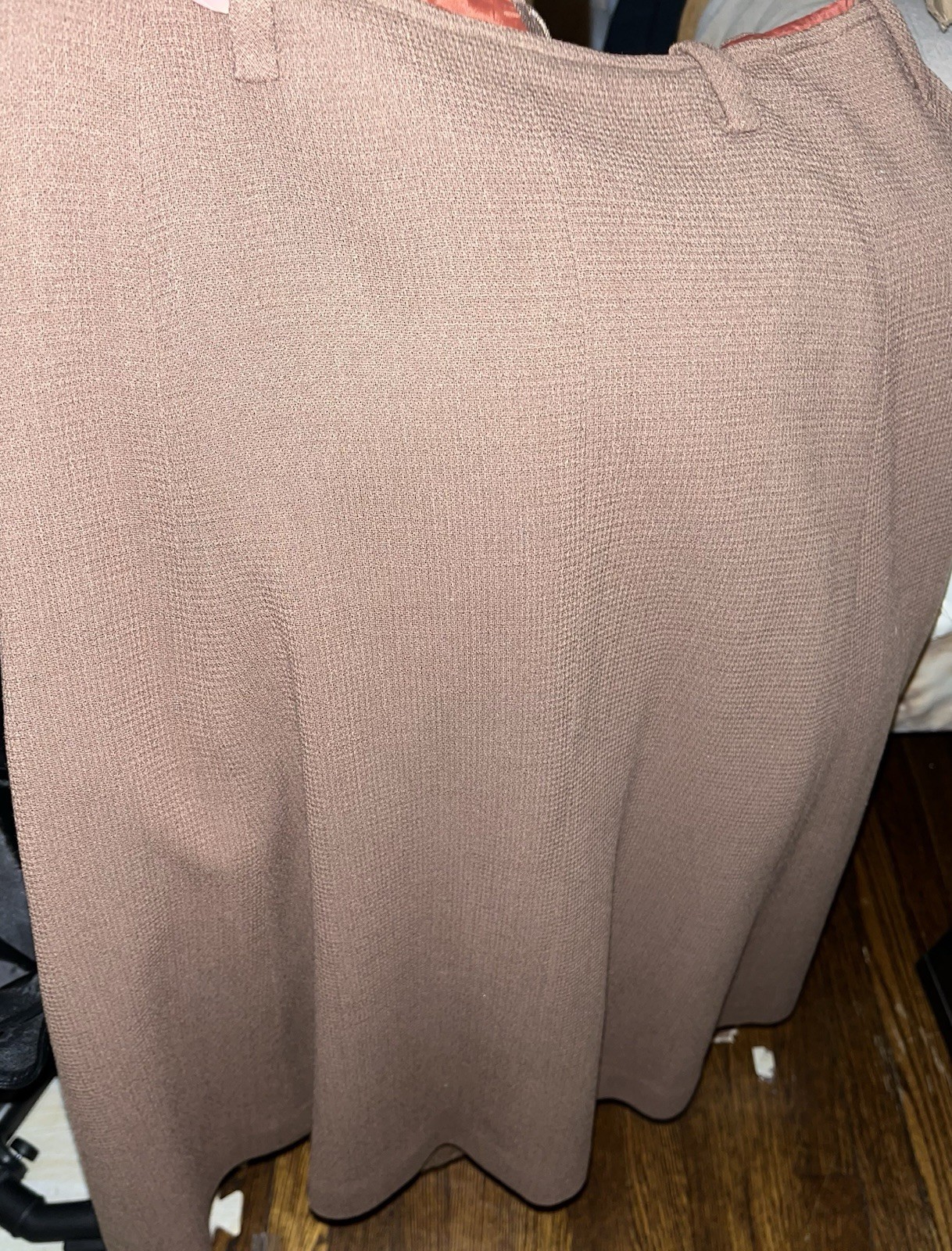 1950s handmd skirt 1950s, Lined, Light Brown, Flared W/ Belt Loops. Blouse 1984