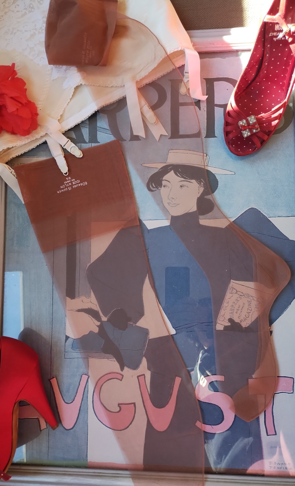 Vintage 40&rsquo;s/50&rsquo;s stockings – 15 Den Flat Knit SEAMED nylon – 9.5 30&Prime;/31&Prime;