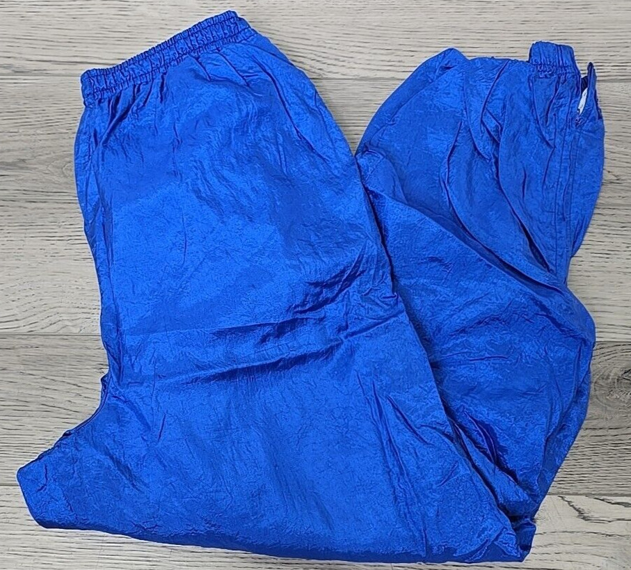 Vtg Basic Rituals Nautical Patriotic Blue Nylon Jacket & Pant Track Suit – Sz L