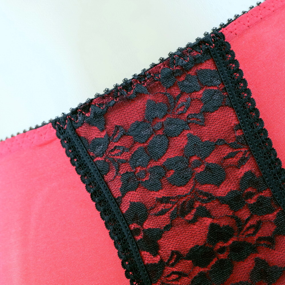 Luxallacki Open Bottom Girdles Lace Panel 6 Straps Garter Belt Underwear