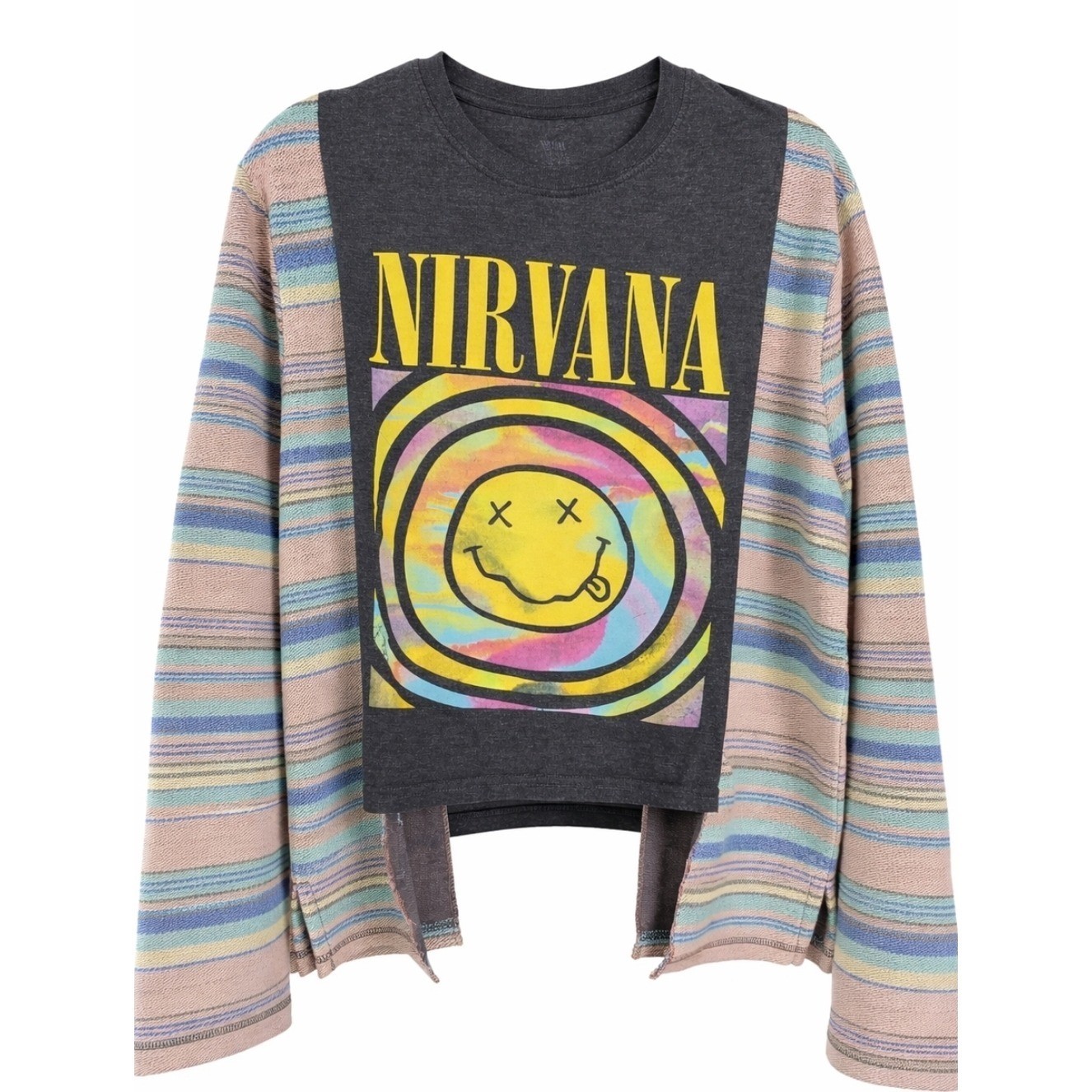 Nirvana Graphic Band Tee Upcycled Boho Grunge One of a Kind Top OS