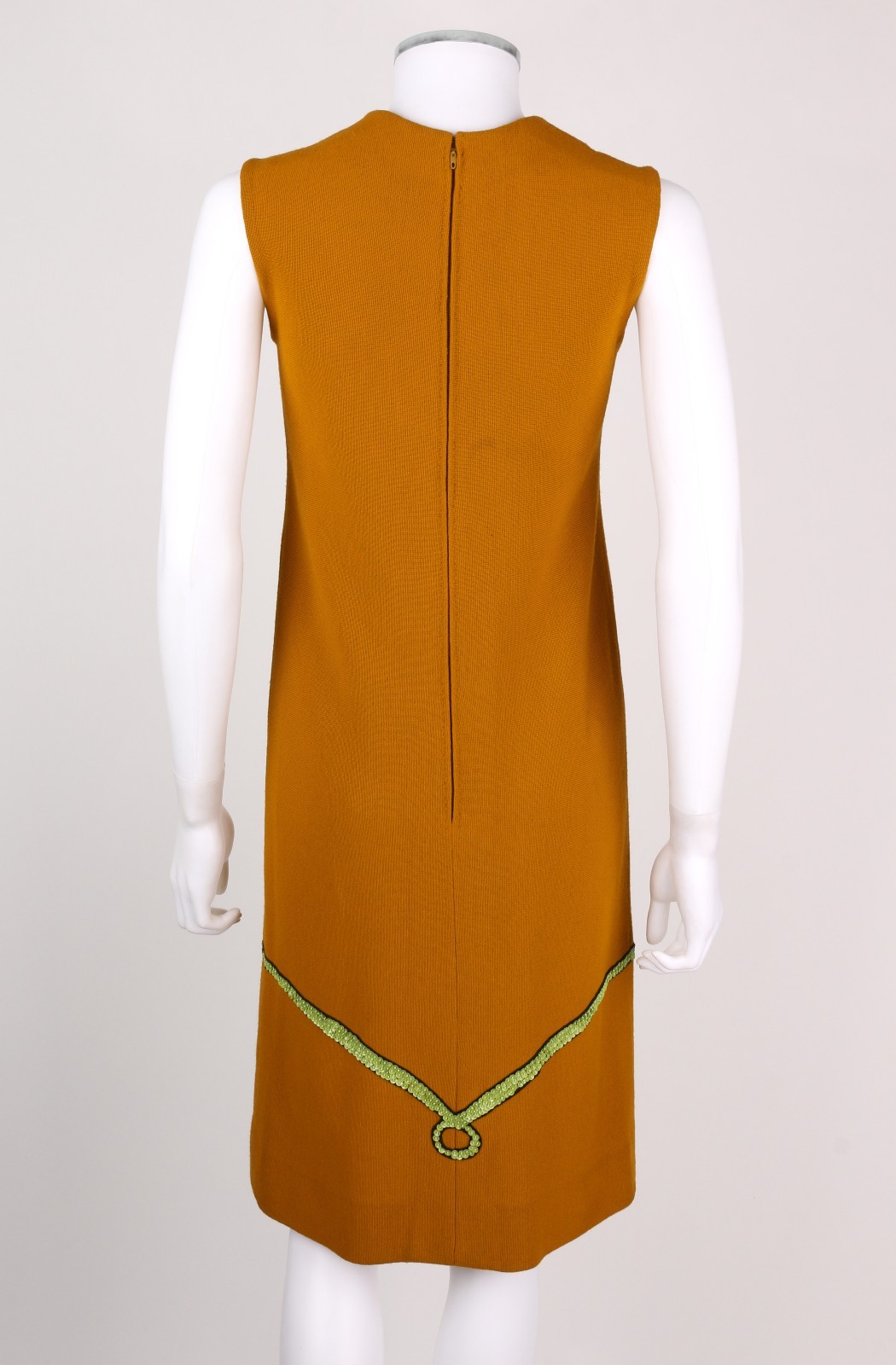ALEXANDER&rsquo;S c.1960&rsquo;s Deep Goldenrod Sequin Embellish Mod Sleeveless Shift Dress