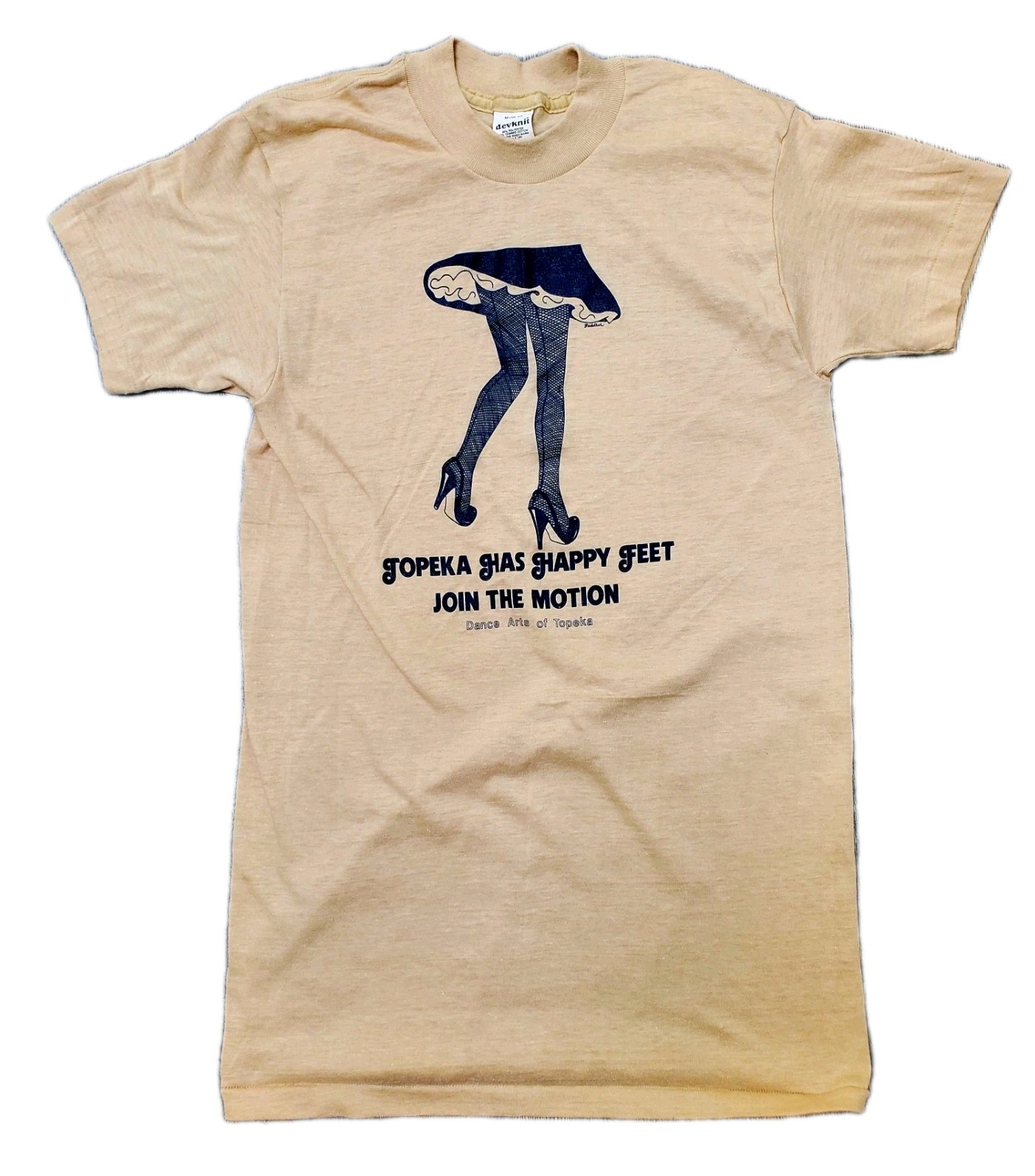 Vintage RARE 70s Single-Stitch Dance Arts Of Topeka T-Shirt~Sexy Legs~M~Devknit