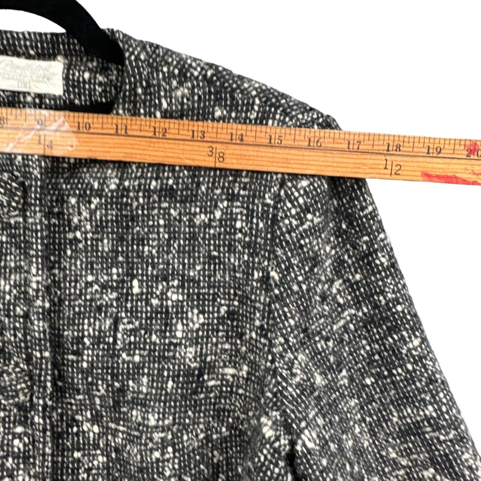 VTG Pendleton Blazer Jacket Wool Tweed Lg Black White Bolero Business Preppy USA