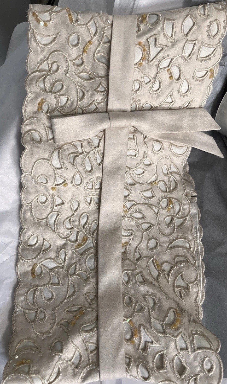 True Vintage Formal Satin And Beaded Strapless Cropped Bodice 29”