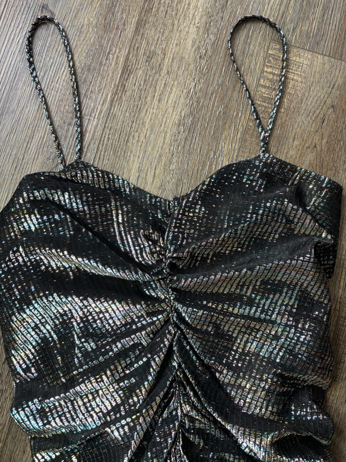 80s Disco glitter new years Metallic Rainbow Party Dress Sunburst mermaid Lurex