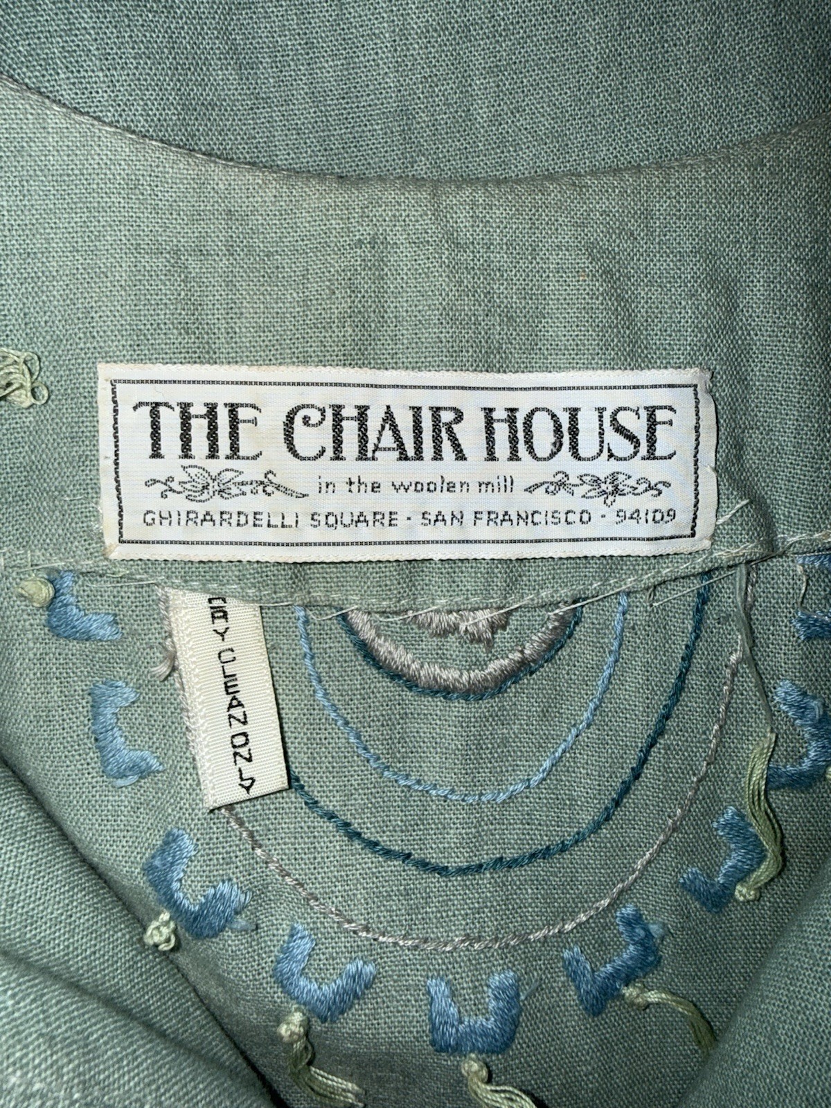 Vintage The Chair House Evil Eye Woolen Mill Ghirardelli Square Kaftan Dress VTG