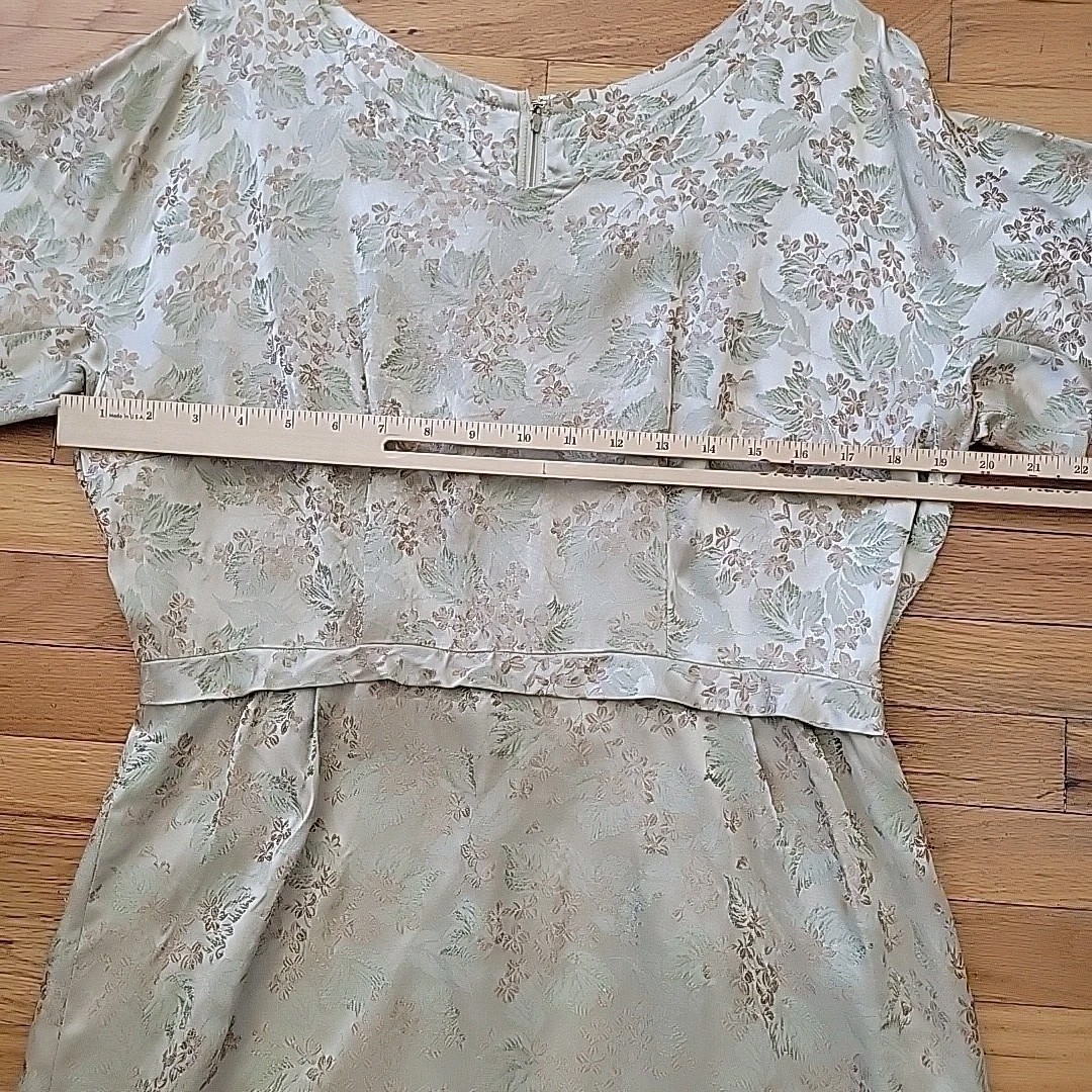 Robinsons California Bettermade Brocade Sheath Dress 14 Vintage Champagne Chic