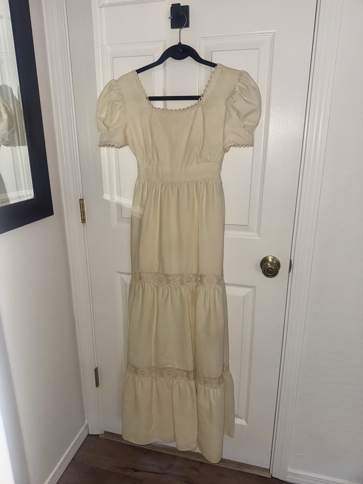 Vintage Lorrie Deb Prairie Boho Puff Sleeve Dress Sz 10. Fits 4Runs Sm-see Pics