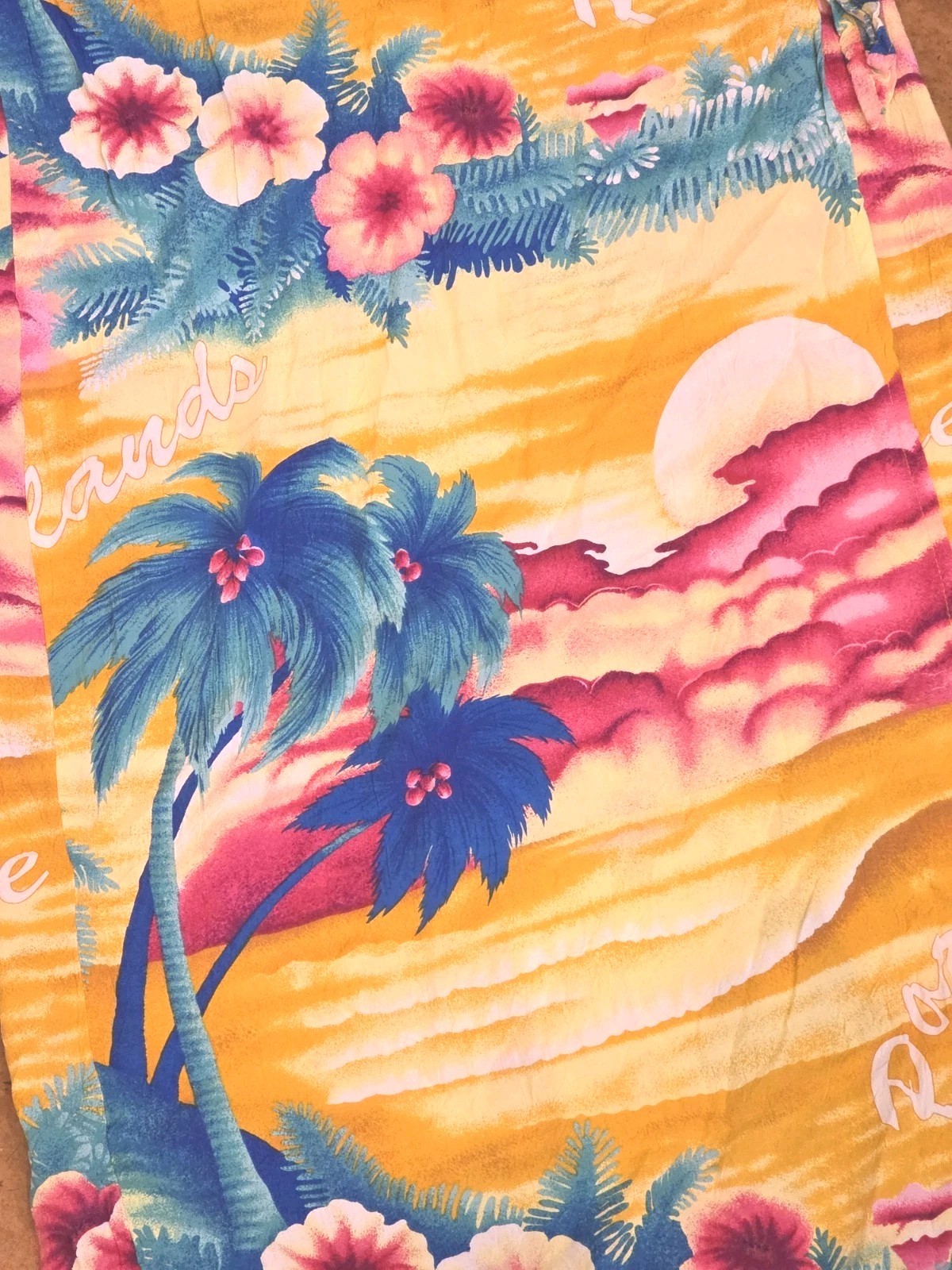 JAMS WORLD Vintage Wrap Skirt Sarong Adjustable Waist Rayon Paradise Hawaii | L